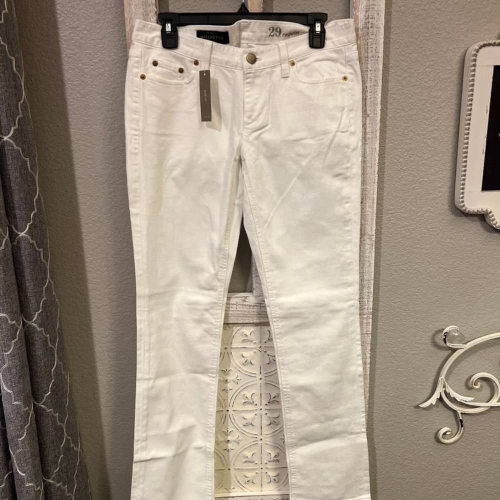 Sz 29 New (NWT) J Crew Matchstick Women's White Jeans: Size 29 (Women's Medium)